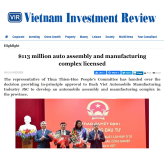 Bach Viet to build a $113 million auto assembly and manufacturing complex