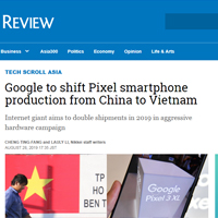 Google to shift Pixel smartphone production from China to Vietnam