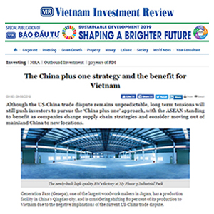 The China plus one strategy and the benefit for Vietnam