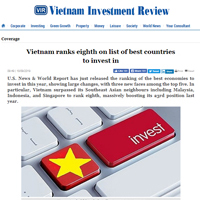 Vietnam ranks eighth on the list of best countries to invest in